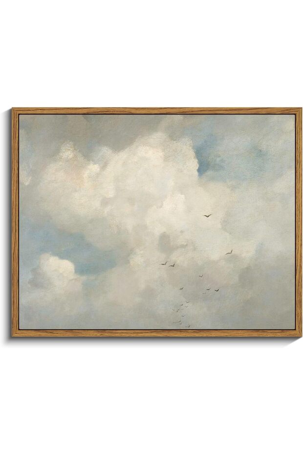 Large Canvas Wall Art 40x60 cm with Outer Frame Vintage Landscape Painting
