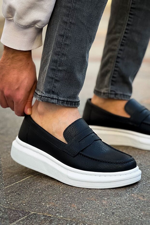 Robert - RS615 Black Men's Loafers SIYAH