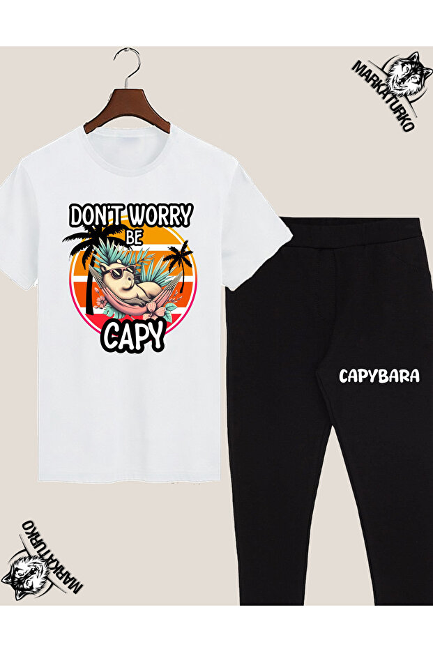Capybara Design Children's T-Shirt Leggings Combination