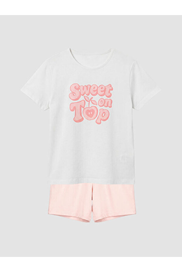 Esvab • Modern & Distinctive Zero Roba Collar Girls' Shorts Pajama Set