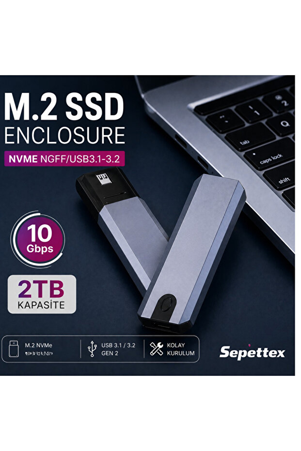 Nvme-Ngff M.2 Ssd Disk Case | USB 3.1 Type-C 10Gbps