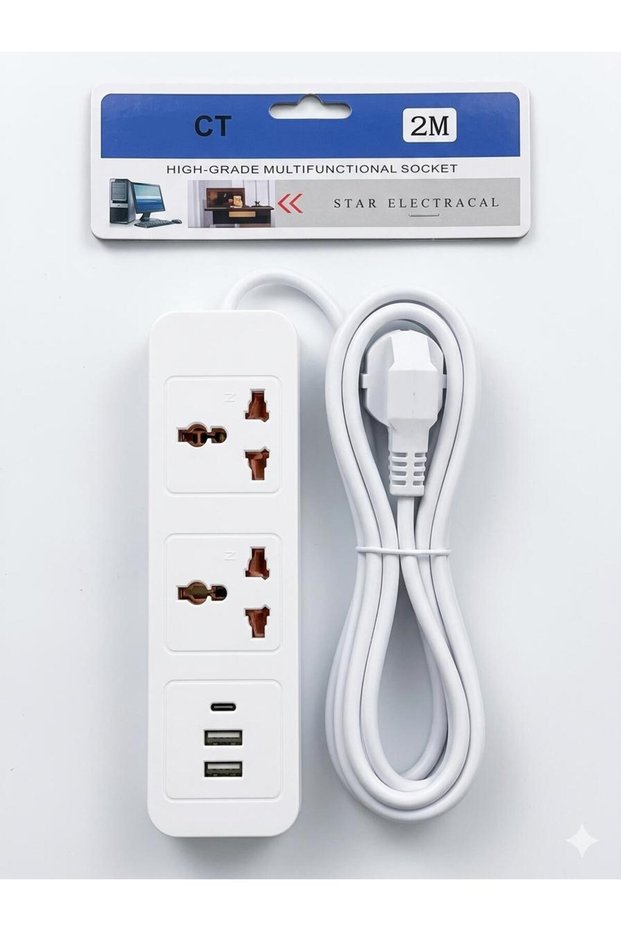 CT High Quality Power Socket 2 Meter with USB/C Type ports