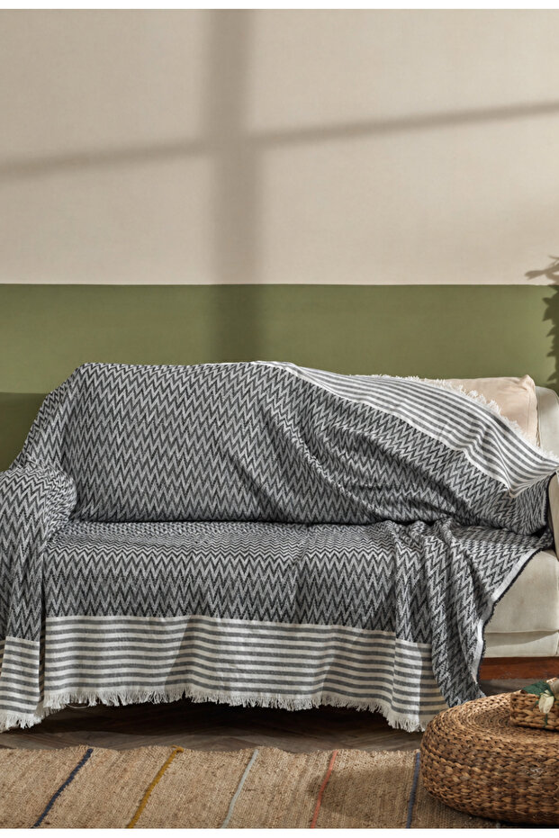 Natural Cotton Sofa Cover | Sofa Throw - 85% Cotton 15% Polyester - 170 cm X 210 cm