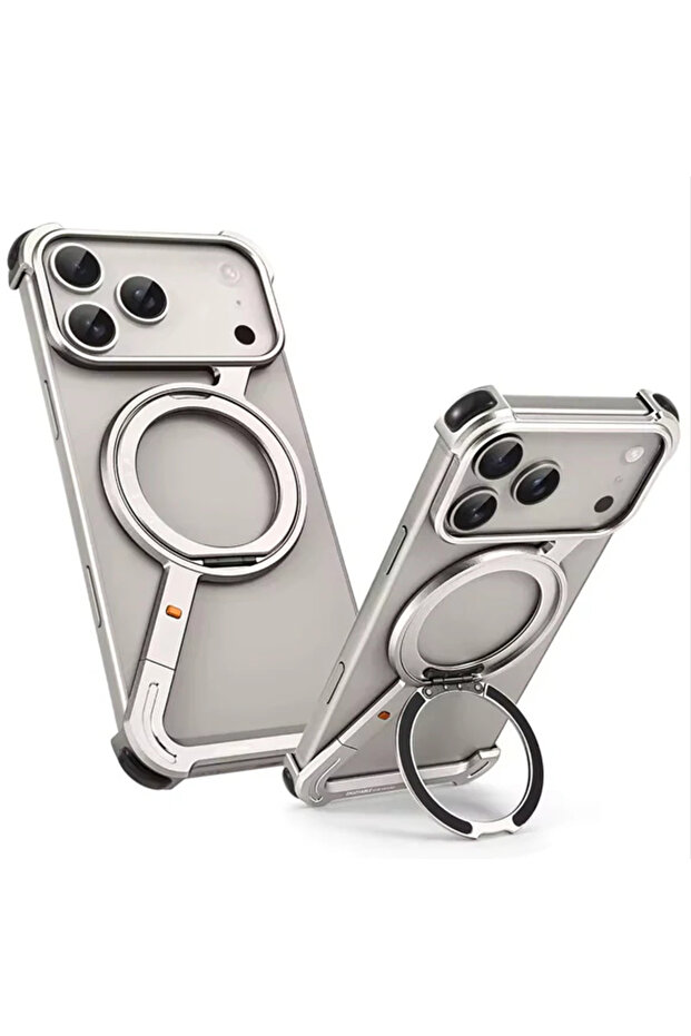 Z Case For iPhone 17 Pro Max, aluminum alloy bumper frame, MagSafe Compatible 360° rotation with KickStand Ring | Flare Gadgets