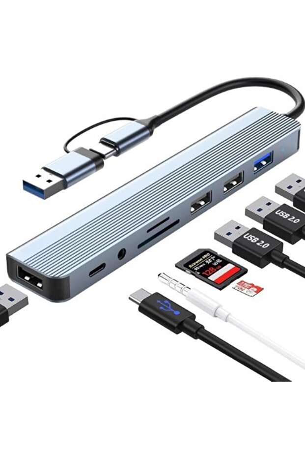 موزع يو إس بي 8 في 1 من نوع سي 3.0 طراز ZR1056