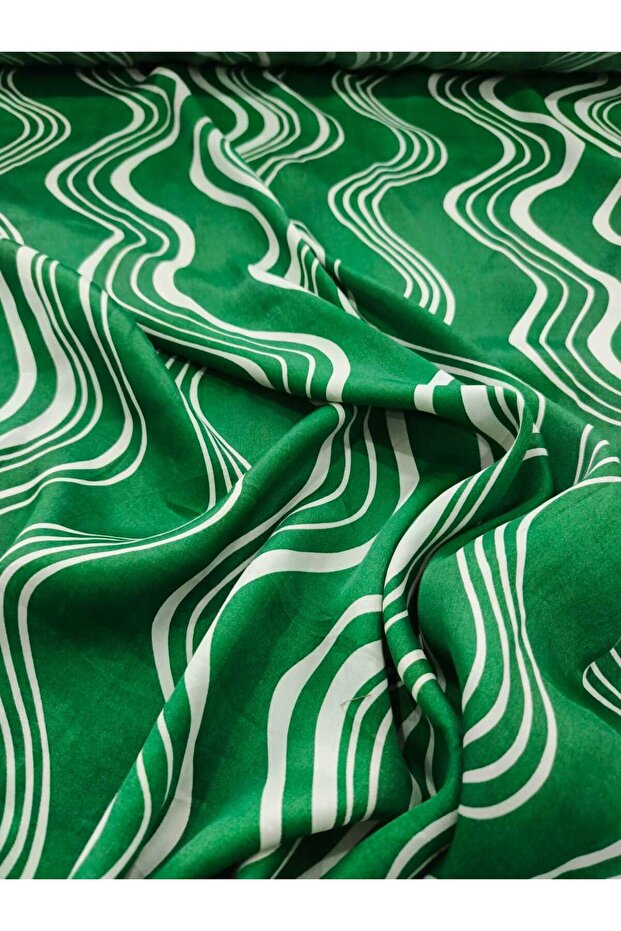 Fabric Green Patterned Viscose Dress Tunic Trousers T-Shirt Summer Wear
