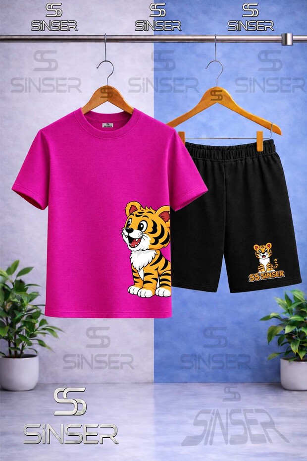 Children's Sinser Kaplan Left Side Printed Crew Neck T-Shirt - Shorts Set