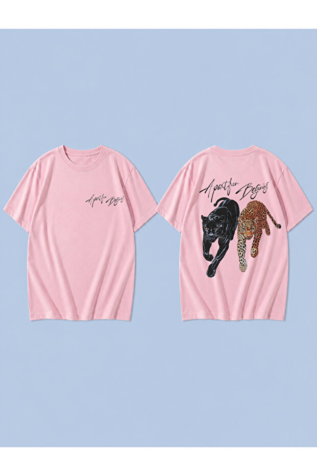 Yirtici Double Printed 100% Cotton Oversize Unisex T-Shirt Relaxed Fit T-Shirt