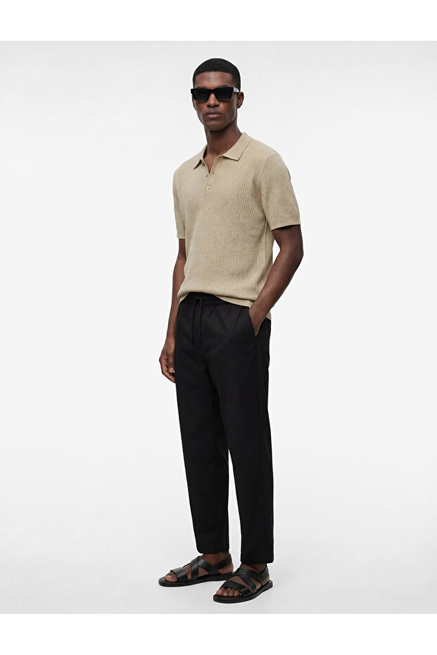 Men's Canvas Trousers 6Sam40007Hw Black