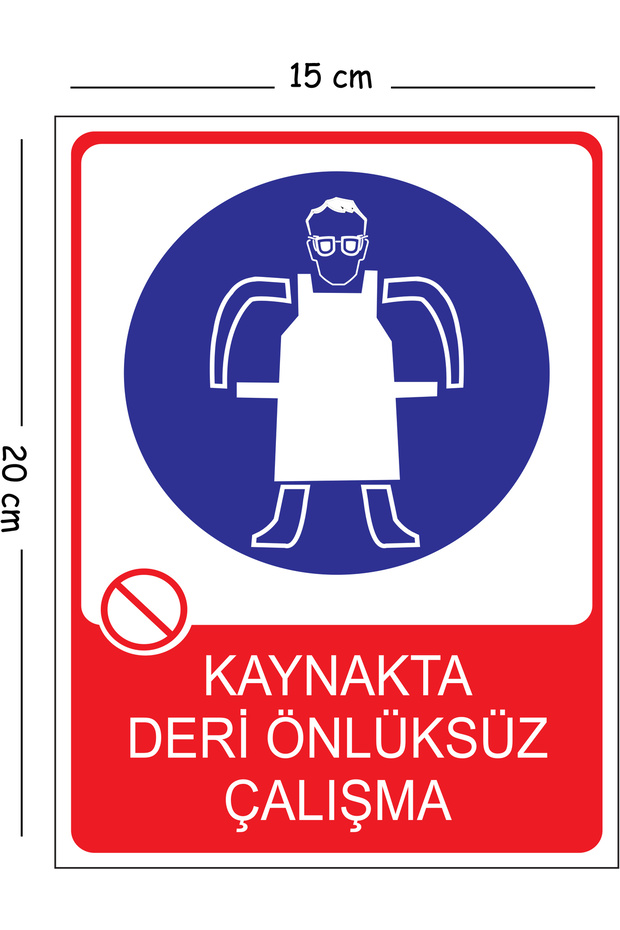 Metal Sign: Leather Without Apron Work 15X20 cm Warning Occupational Safety Sign