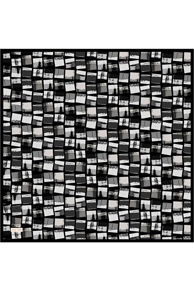 Black 90X90 Silk Twill Scarf