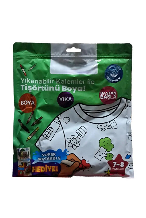 Paintable T-Shirt with Pen Gift for 7-8 Years Old