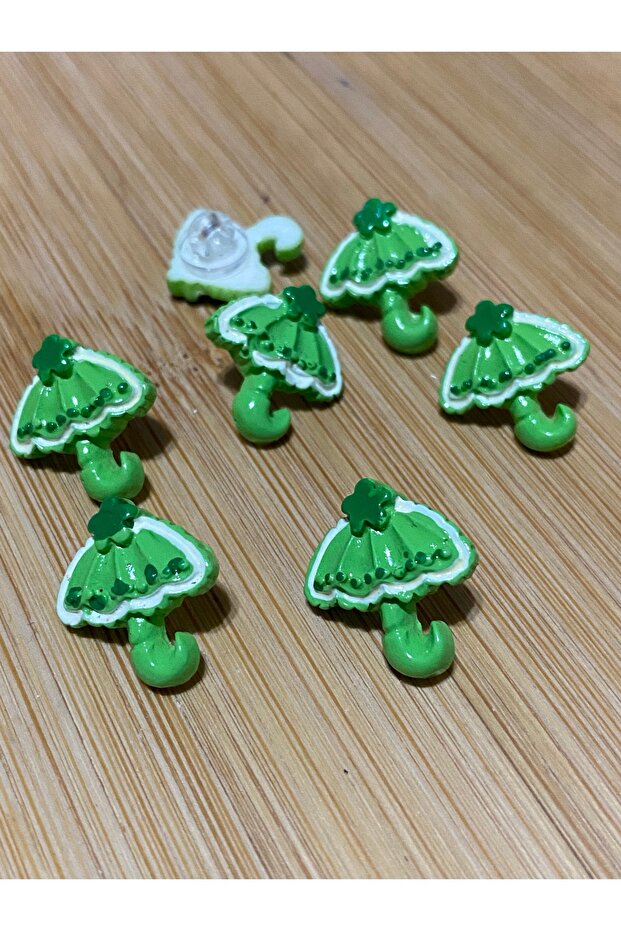 Bottom-Mounted Umbrella Baby Button 17 mm 10 Pieces Green