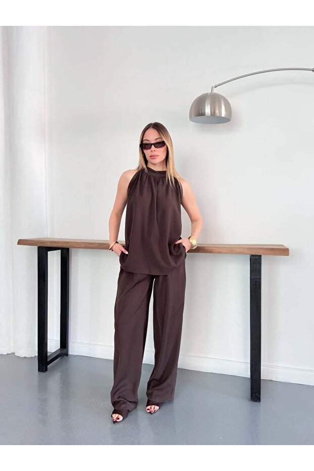 Set bluză cu guler halter - 4