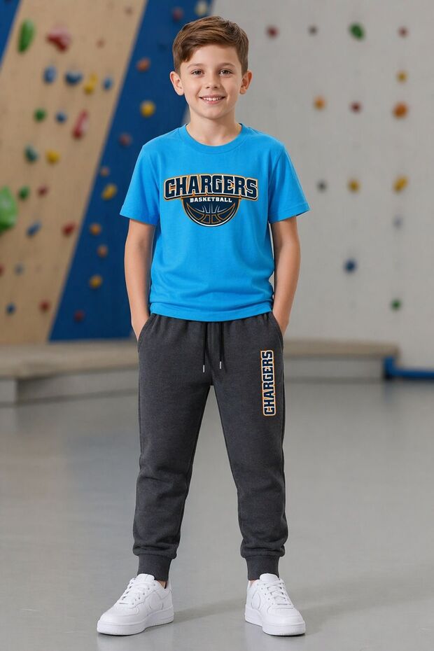 Armikids Boys' New Season Printed T-Shirt Ribbed-Elastic Bottom-Top Set
