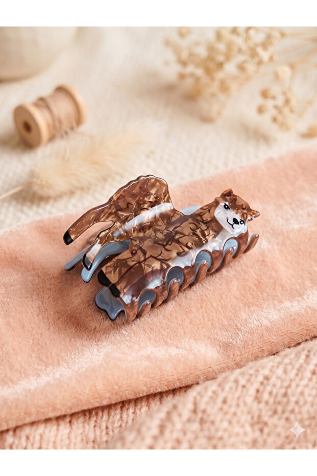 Lama Figured Hair Clip Large Size Claw Clip – Acrylic Premium Claw Clip Bone Pattern Trendy Women's Clip