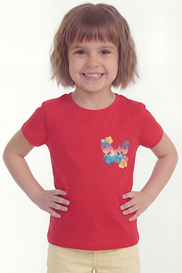 Printed Short Sleeve T-Shirt for Girls B12