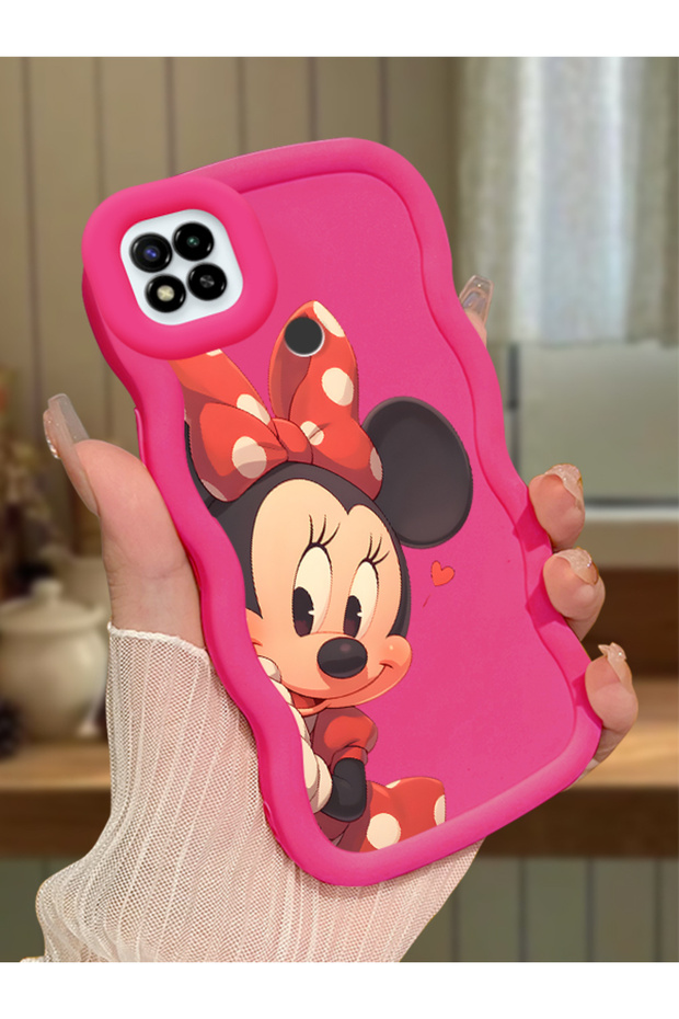 حافظة هاتف من السيليكون الأحمر البسيط المقاوم للصدمات متوافقة مع Redmi 9c بنمط ميني