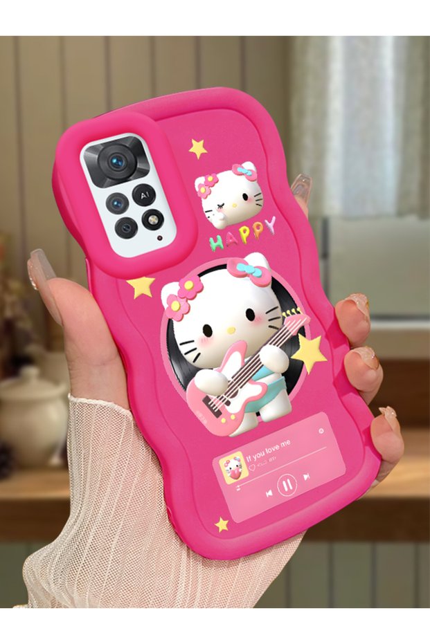 Redmi Note 11 Pro 5g Compatible Shockproof Simple Red Silicone Phone Case Hello Kitty Pattern