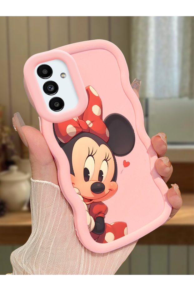Samsung Galaxy A13 5g Compatible Shockproof Simple Pink Silicone Phone Case Minnie Pattern
