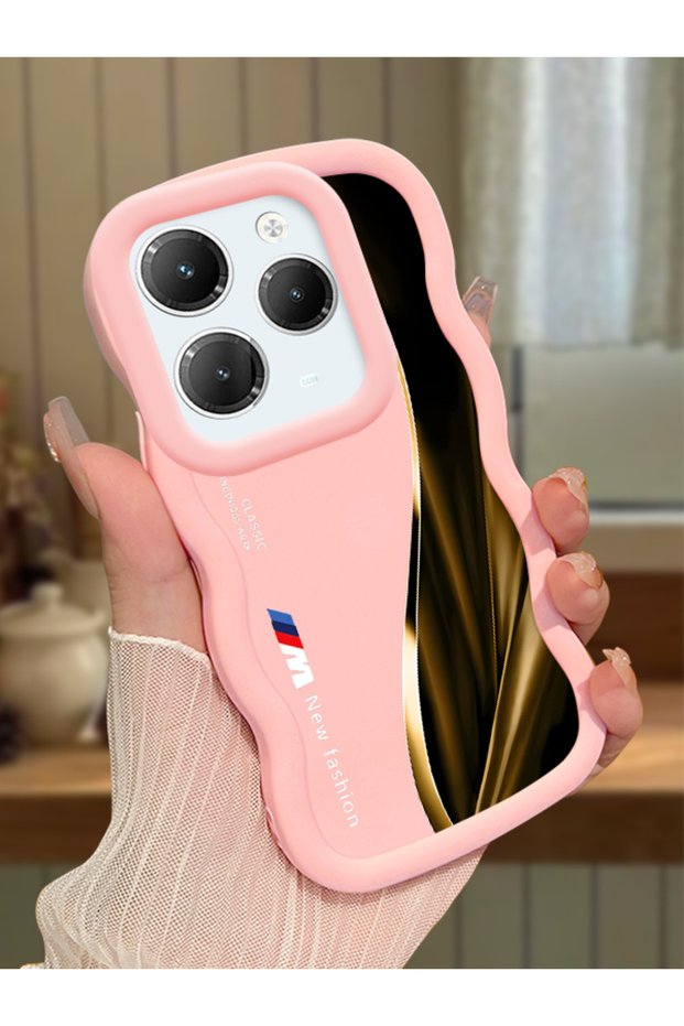 Infinix Hot 40 Pro Compatible Shockproof Simple Pink Silicone Phone Case Bmw Pattern
