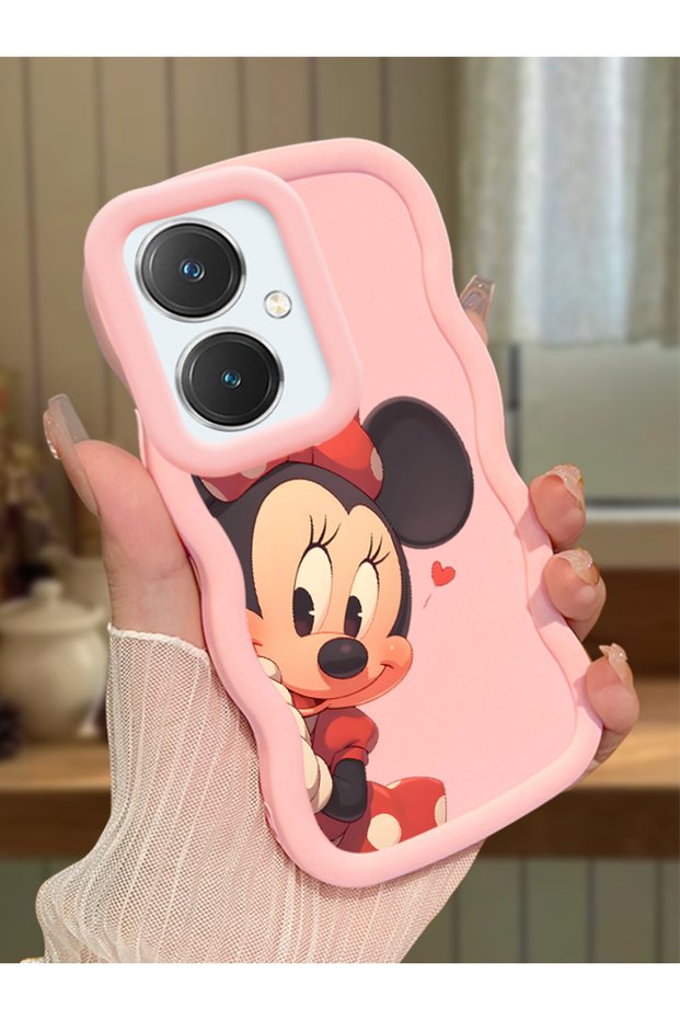 Vivo Y27 Compatible Shockproof Simple Pink Silicone Phone Case Minnie Pattern
