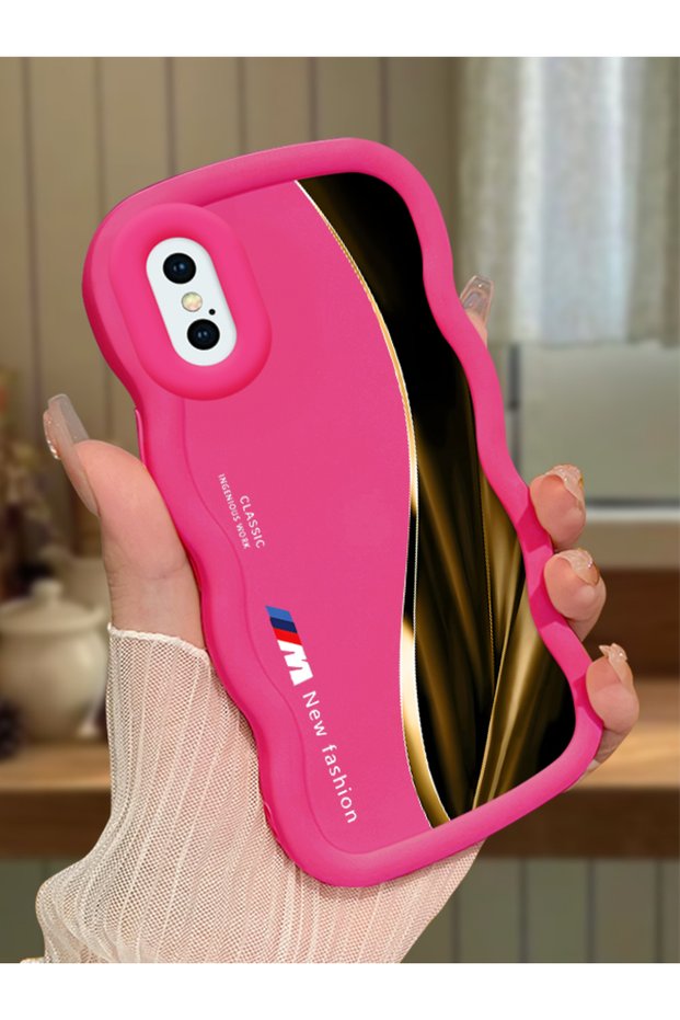 iPhone X Compatible Shockproof Simple Red Silicone Phone Case Cover Bmw Pattern