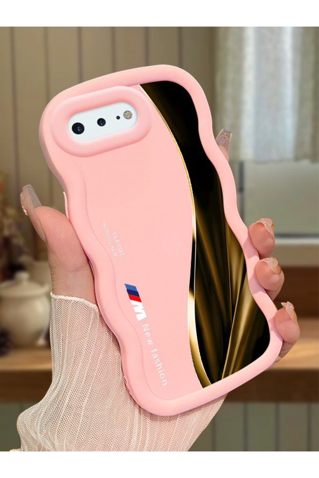 iPhone 8 Plus Compatible Shock Resistant Simple Pink Silicone Phone Case Bmw Pattern