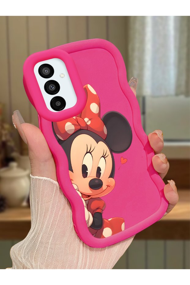 Samsung Galaxy M23 Compatible Shockproof Simple Red Silicone Phone Case Minnie Pattern