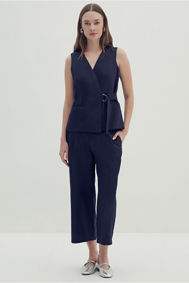 Double Breasted Collar Vest - 4