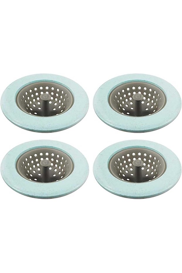 Kitchen Silicone Sink Strainer,Anti-Clogging Drain Collector,Green 4-Pack