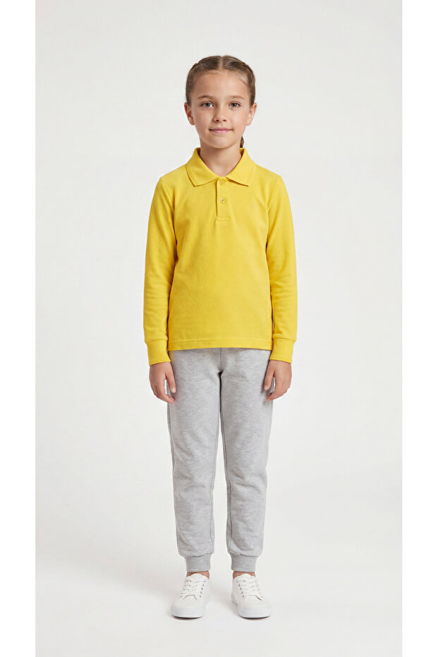 Girls' School Long Sleeve Polo Collar Lacoste