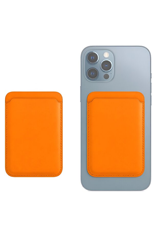 iPhone 17 / 16 / 15 / 14 / 13 / 12 Phone and Case Back Magsafe Pu Leather Card Holder Wallet Compatible with All Models