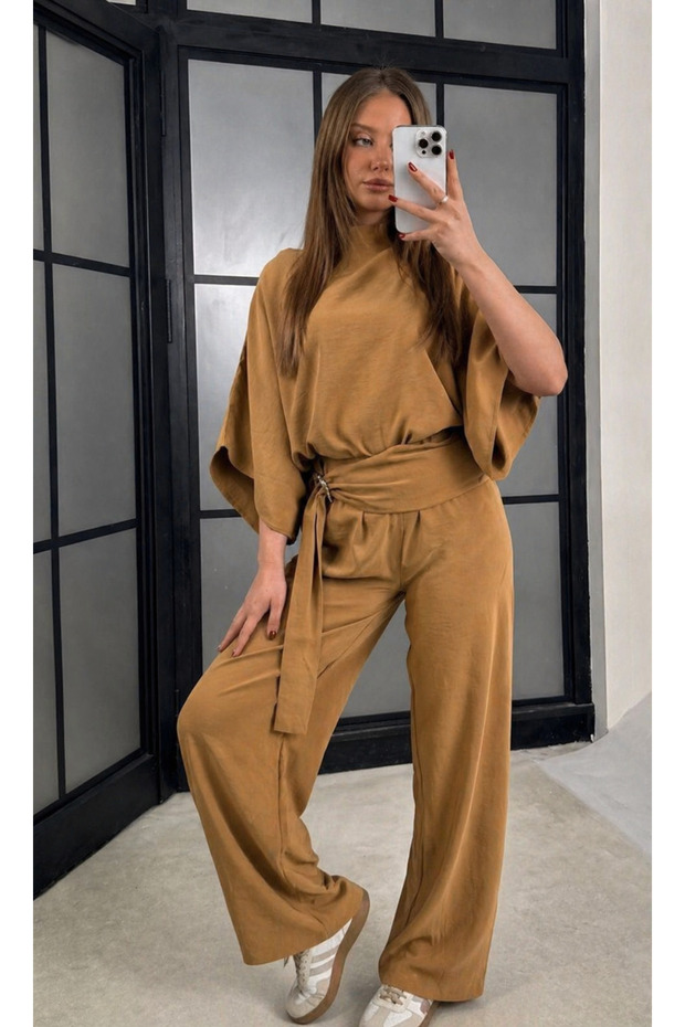 Women's Oversize Bat Sleeve Top & Wide Leg Pants Set