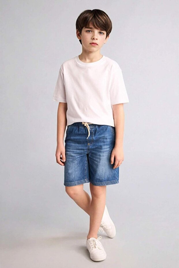 100% Cotton Elastic Waist Jean Shorts for Boys B5764A826Hs