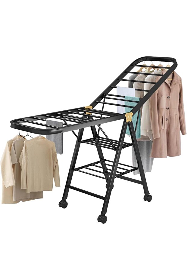 2026 New Foldable Drying Rack, 3-Layer Clothes Dryer 170, Large Clothes Drying Rack with Wheels