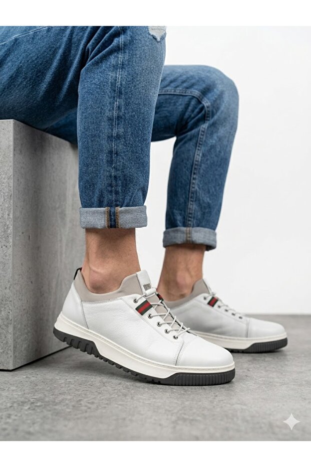 Men's Genuine Leather Orthopedic Sole Casual Sneaker Shoes