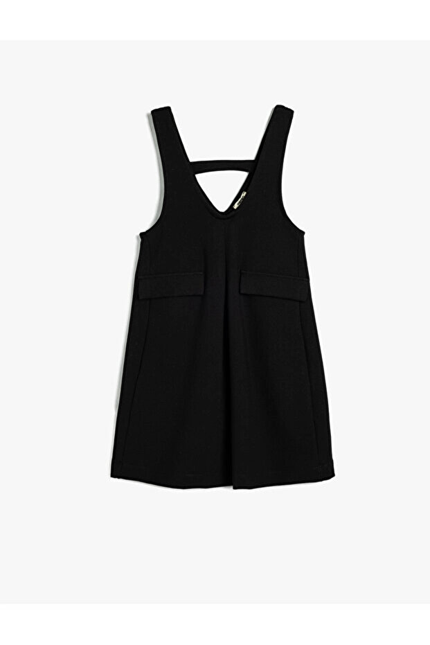 Girl's V-Neck Viscose Blend Strap Dress