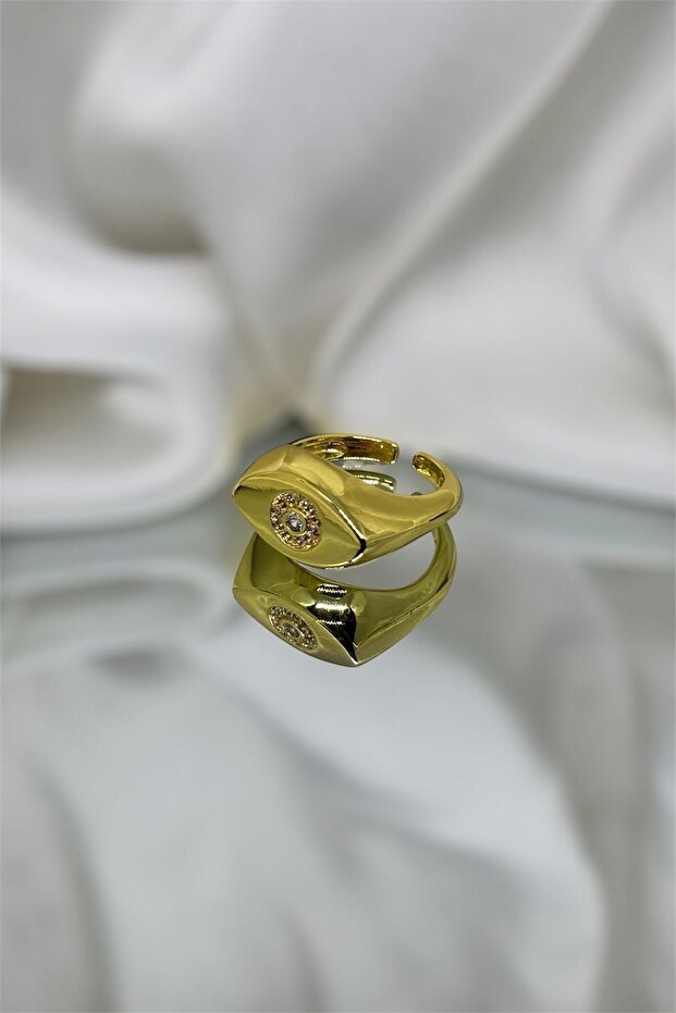 Eye Model Stone Gold Ring - 2