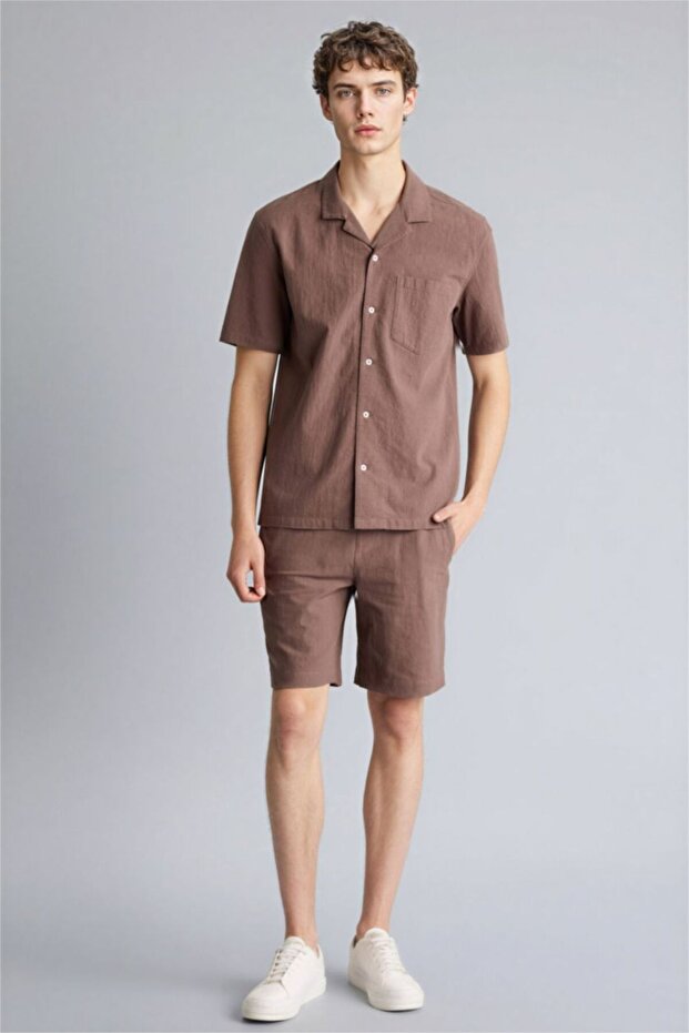 100% Cotton Relax Fit Bermuda Shorts G5097Ax26Sm