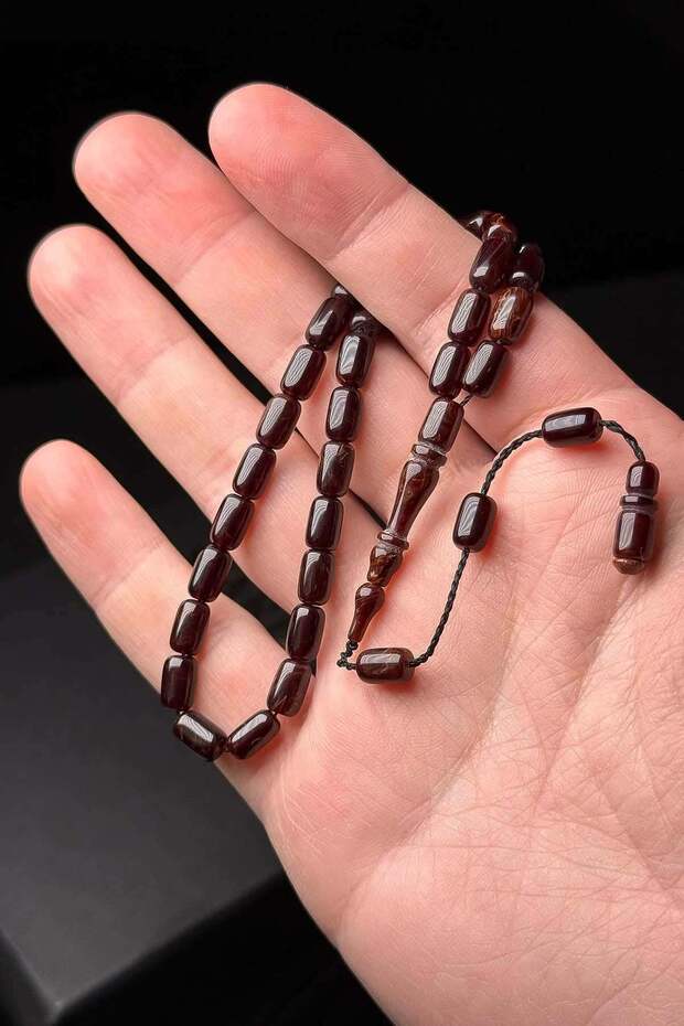 Ideal Size Fluid Texture Coffee Tones Squeeze Amber Rosary
