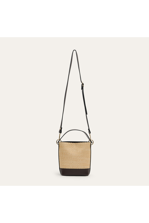 Women's Brown Straw Look Shoulder Bag