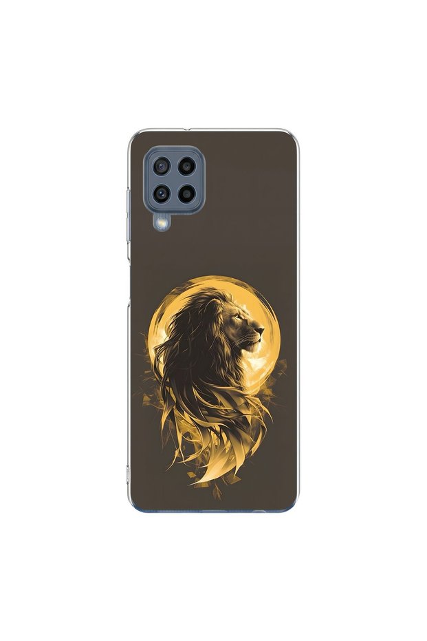 Samsung Galaxy M22 Compatible Lion Design Transparent Case