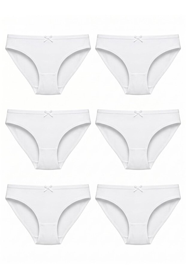 6-Pack Tutku Women's Bikini Panties with Bow and Thin Waistband