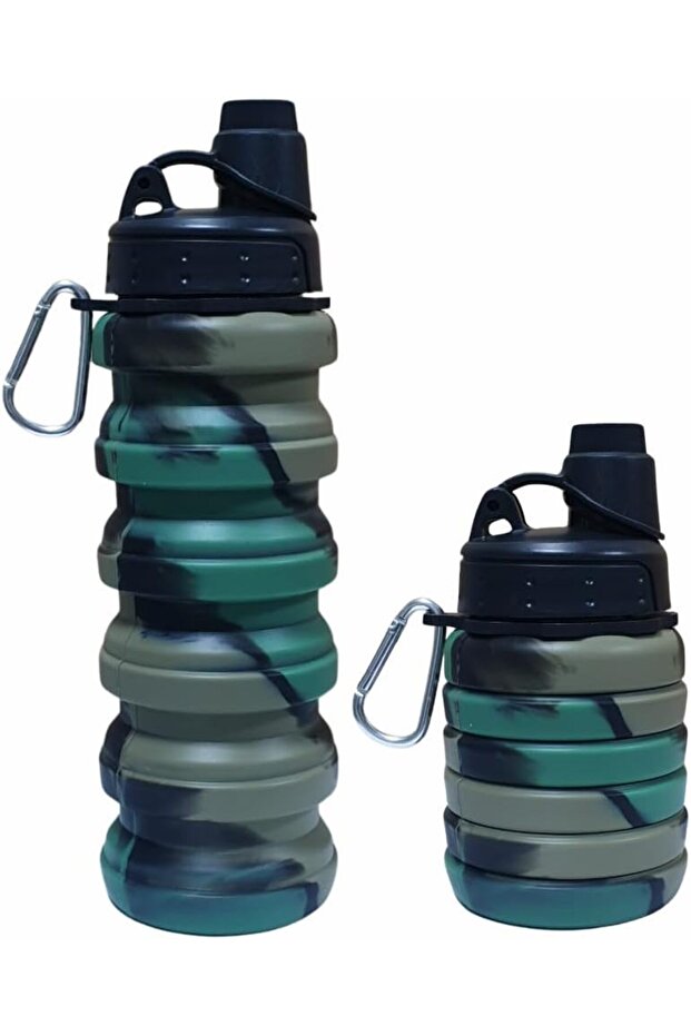 Silicone Collapsible Water Bottles, 500ml Portable Foldable Expandable Water Bottle