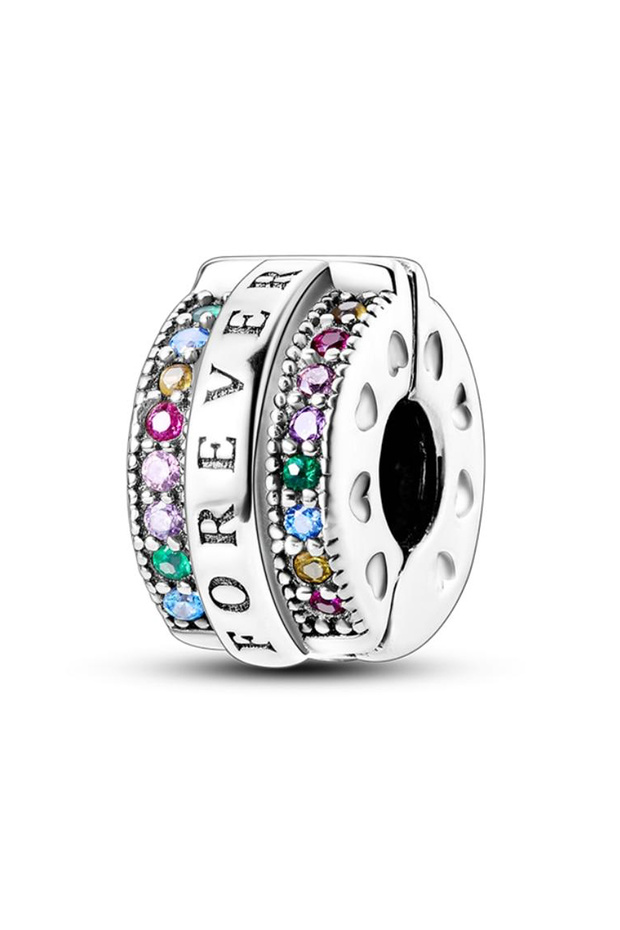 Colorful Stone Forever Written Clip Charm