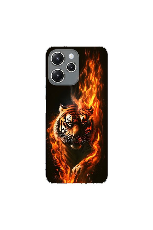 Redmi 12 Compatible Tiger Design Transparent Case