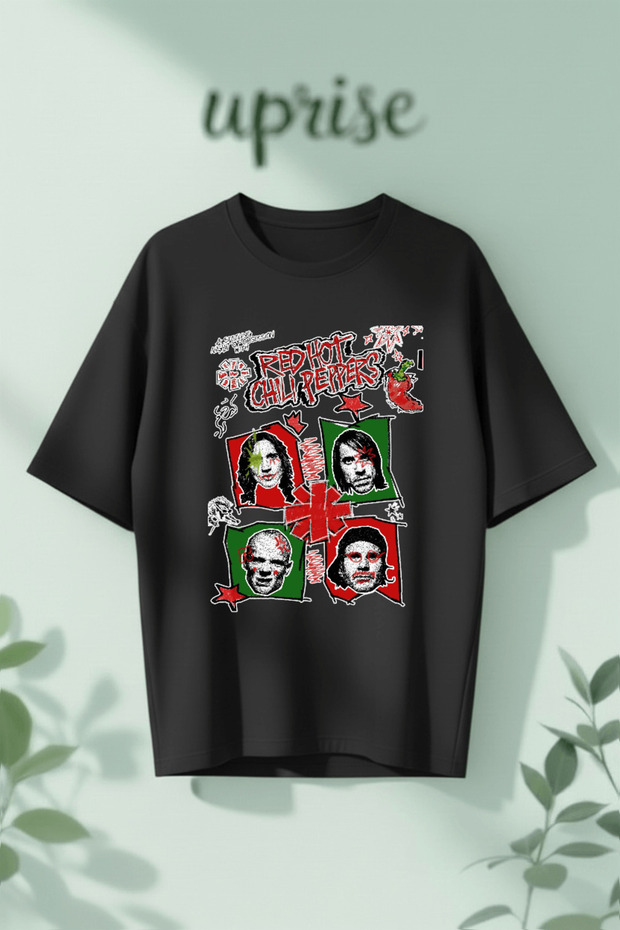 Red Hot Chili Peppers Printed Cotton Oversize T-Shirt