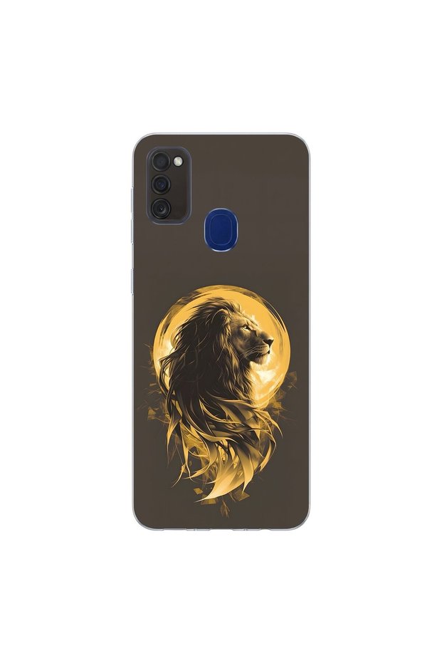 Samsung Galaxy M21 Compatible Lion Design Transparent Case