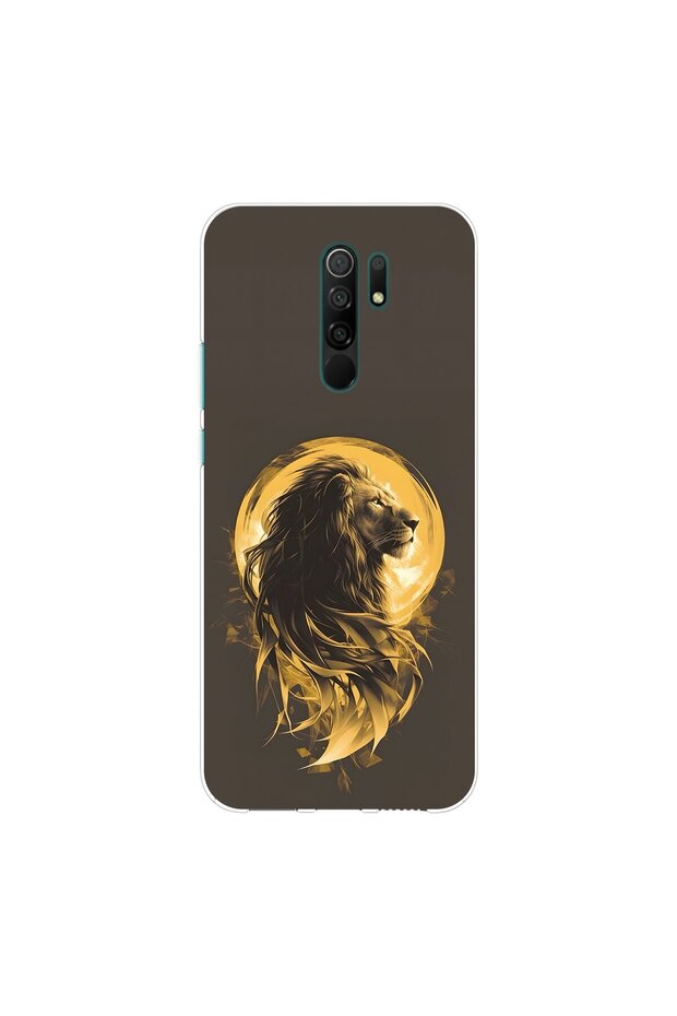 Redmi 9 Compatible Lion Design Transparent Case